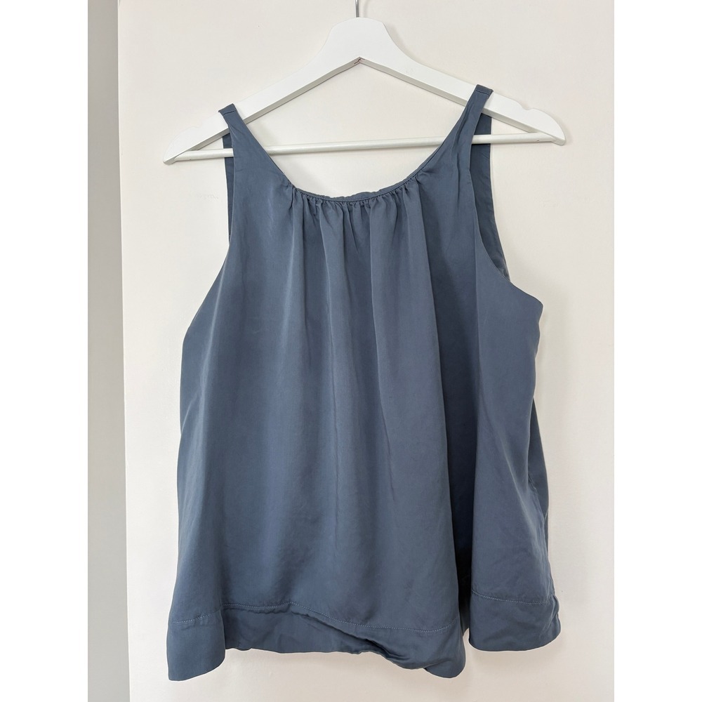 Haven Well Within Tank Top Medium Blue Tencel Lyocell Gathered JO5375